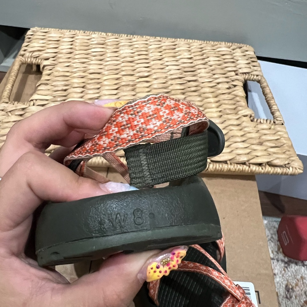 Women's Strappy Sandals - Chaco Black And Orange View 3